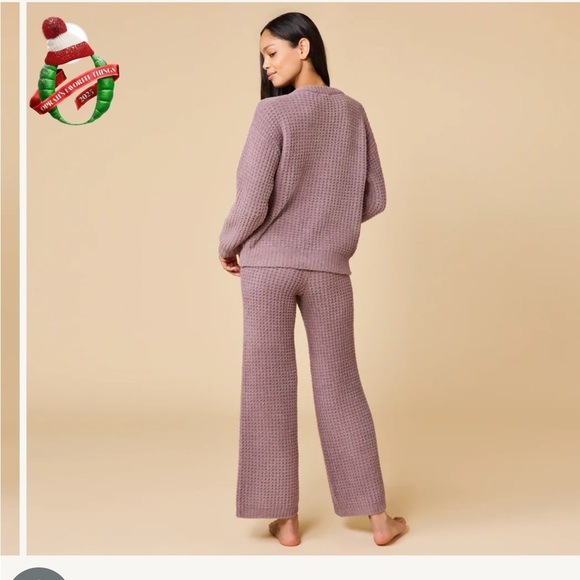 Waffle Marshmallow V-Neck Luxe Lounge Set size Xl in Driftwood NWT SoldOut - Picture 3 of 4
